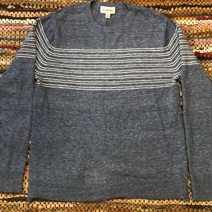 blue and white striped sweater